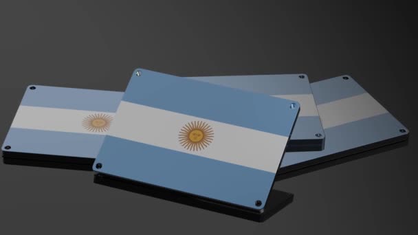 Argentina Logotyp International Signal Dynamic Illustrative Animation — Stockvideo