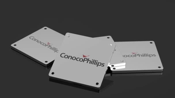 Логотип Conocophillips Міжнародний Сигнал Високоякісна Ілюстративна Анімація — стокове відео