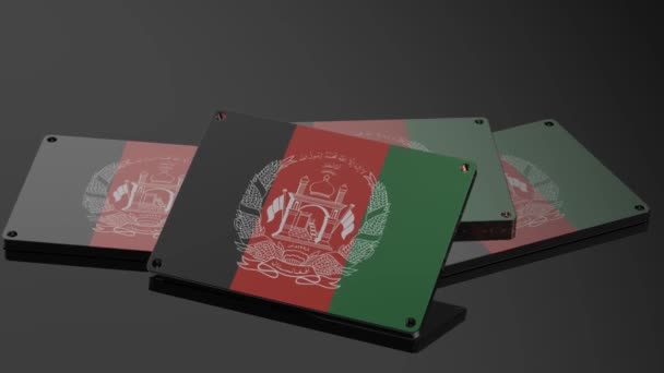 阿富汗标志说明性3D动画现代移动信号 — 图库视频影像