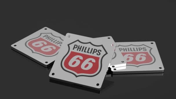 菲利普斯66标识国际3D信号影响图解动画 — 图库视频影像