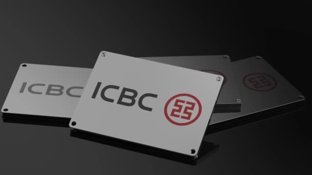 Логотип Icbc Illustrative Animation Captivating International Signal — стоковое видео