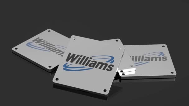 Williams Empresas Logotipo International Signal Animação Dinâmica Ilustrativa — Vídeo de Stock