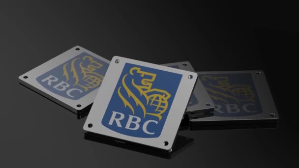 Royal Bank Canada Logo International Signal Boeiende Illustratieve Animatie — Stockvideo