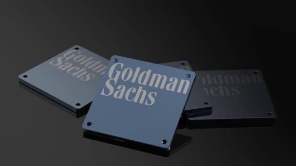 Goldman Sachs Logo Illustratieve Animatie Boeiend Internationaal Signaal — Stockvideo