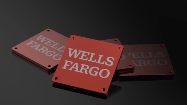 Логотип Wells Fargo Illustrative Animation Worldclass Moving Symbol — стоковое видео