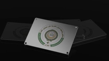 Kuzey Atlantik Antlaşma Örgütü NATO logosu İllüstrasyon 3D Uluslararası Animasyon İşaretinde