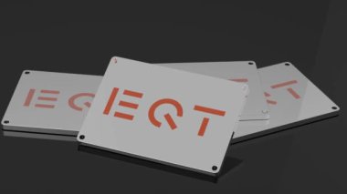 EQT logosu Illustratif 3D animasyon Dünya Sınıfı Hareket Sembolü