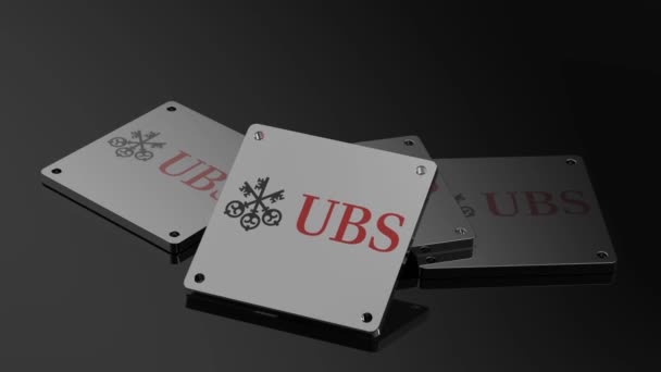 Logo Ubs Illustrativo Animazione Segnale Internazionale Azione — Video Stock