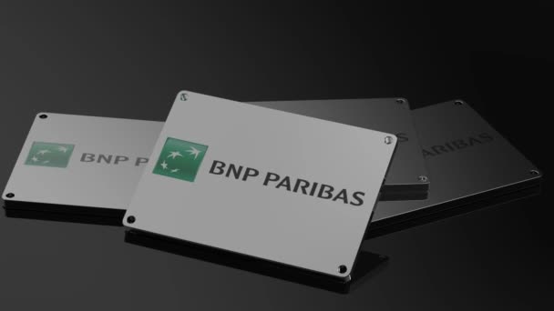 Bnp Paribas Logosu Uluslararası Sinyal Etkili Resimli Canlandırma — Stok video