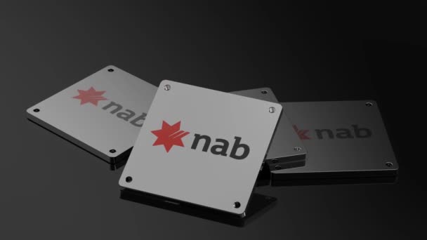 National Australia Bank Logosu Canlandırıcı Uluslararası Sinyal — Stok video