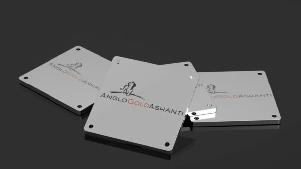 Anglogold Ashanti标识演示3D动画世界级移动符号 — 图库视频影像