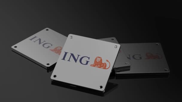 Ing Logo Ilustracyjna Animacja Modern Moving Signal — Wideo stockowe
