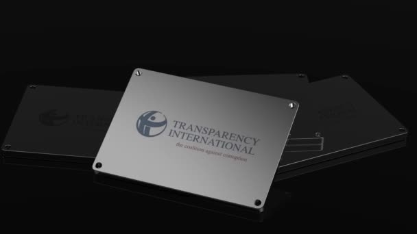 Transparency International Logo Illustrative Animation Fesselnde Internationale Signale — Stockvideo