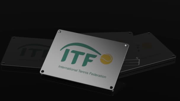 国际网球联合会Itf标志国际3D信号高质量演示动画 — 图库视频影像