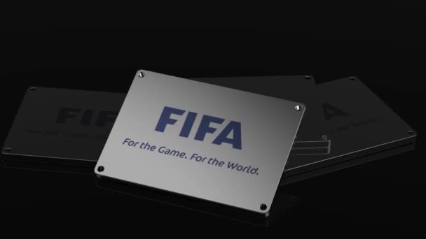 Internationaler Fußballverband Fifa Logo Illustrative Animation Modernes Bewegungssignal — Stockvideo