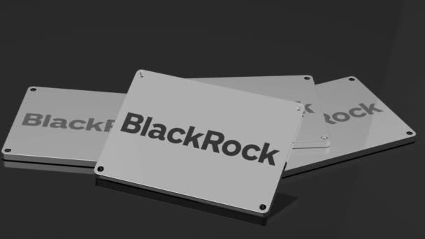 Blackrock Logosu Uluslararası Sinyal Büyüleyici Resimli Canlandırma — Stok video