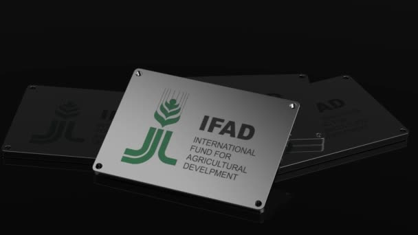 国际农业发展基金 农发基金 标志图解3D动画吸引国际信号 — 图库视频影像