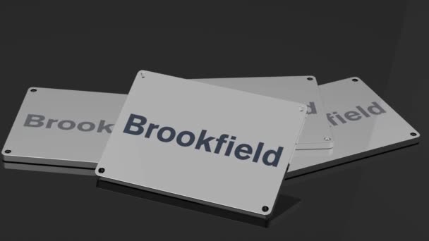 Brookfield Corporation Logo Internationell Signal Dynamisk Och Illustrativ Animation — Stockvideo