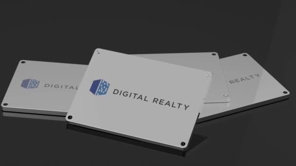 Digital Realty Logo International Signal Boeiende Illustratieve Animatie — Stockvideo