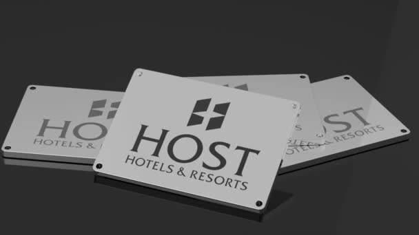 Host Hotels Resorts Logo International Signal Standout Illustrative Animation — Stock Video