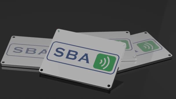 Логотип Sba Комунікації Міжнародний Сигнал Захоплююча Ілюстративна Анімація — стокове відео