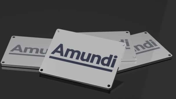 Amundi Logo International Signal Dynamic Illustrative Animation — Stockvideo