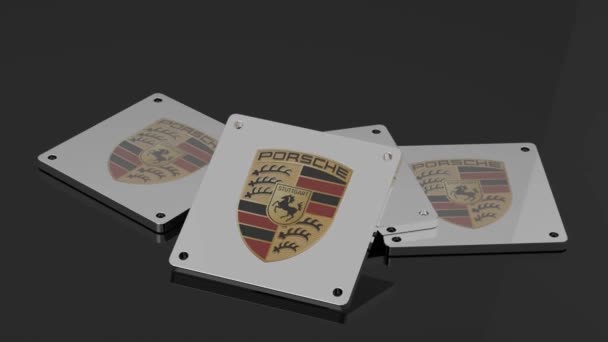 Porsche Logotyp Illustrativ Animation Världsklass Rörlig Symbol — Stockvideo
