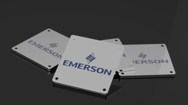 Emerson Logo International Signal Moving Animated Symbol — Stock Video