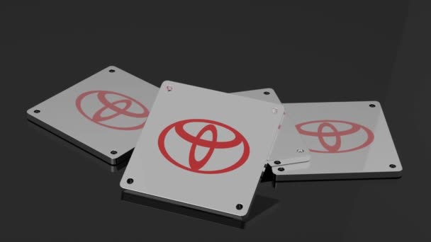 Toyota Logosu Uluslararası Sinyal Yüksek Kaliteli Çizgi Canlandırması — Stok video
