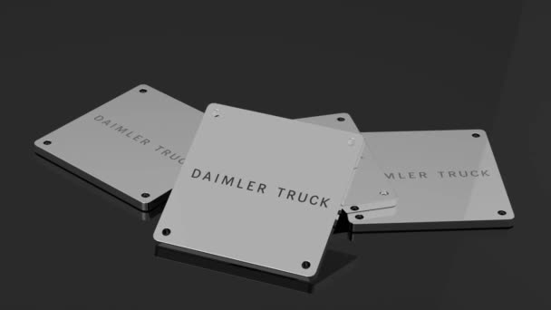 Daimler Truck Logo International Signal Impact Illustrative Animation — Stockvideo