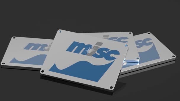 Логотип Misc Berhad Міжнародний Сигнал Рухомий Анімований Символ — стокове відео