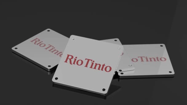Rio Tinto Logo Illustrative Animation Moving Symbol Der Weltklasse — Stockvideo
