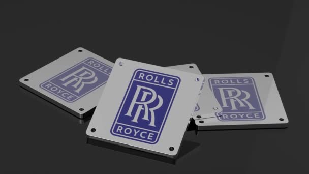 Logotipo Rolls Royce Holdings Animación Ilustrativa Señal Internacional Acción — Vídeo de stock