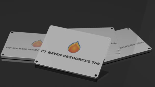 Bayan Resources标志演示3D动画吸引国际信号 — 图库视频影像