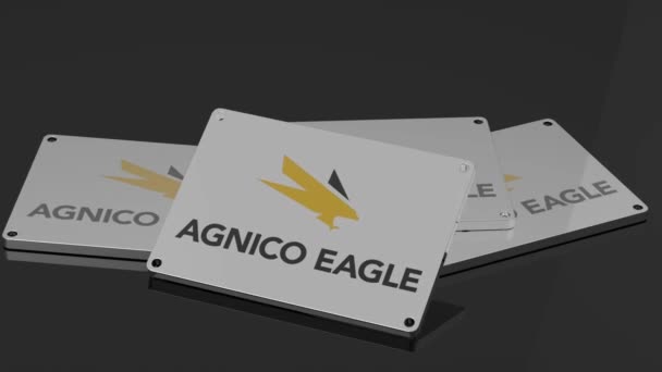 Agnico Eagle矿标志演示3D动画现代移动信号 — 图库视频影像