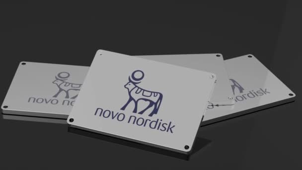 Novo Nordisk Logosu Uluslararası Sinyal Büyüleyici Resimli Canlandırma — Stok video
