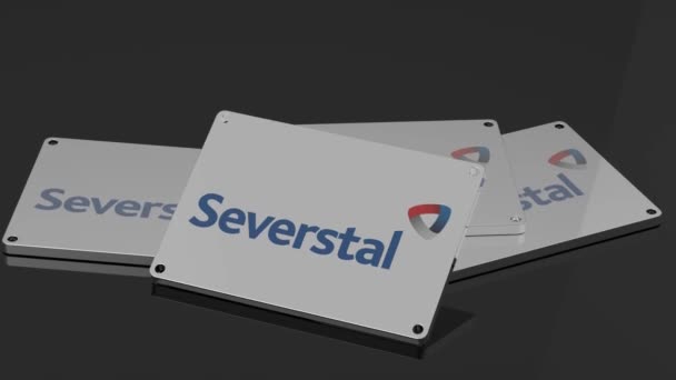 Severstal Logo Illustrativ Animation Internationell Signal Aktion — Stockvideo