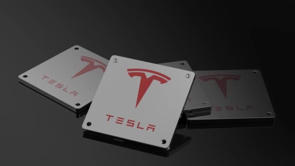 Logotipo Tesla International Signal Destaque Animação Ilustrativa — Vídeo de Stock