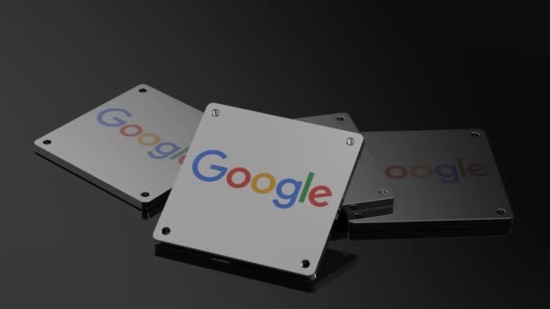 字母表谷歌标志演示3D动画国际信号在行动 — 图库视频影像