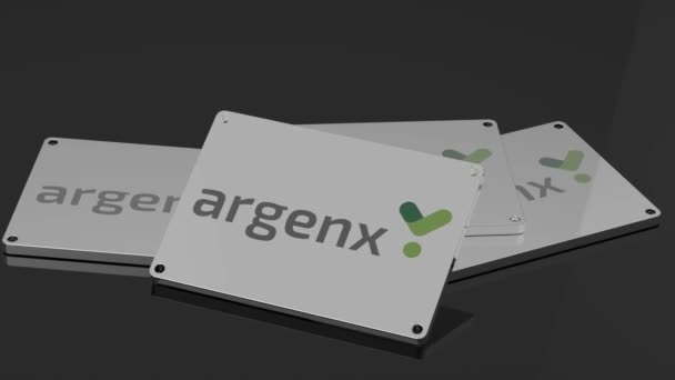 Argenx Logo International Signal Dynamische Und Illustrative Animation — Stockvideo