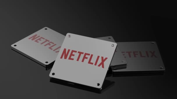 Netflix标志国际3D信号突出说明动画 — 图库视频影像