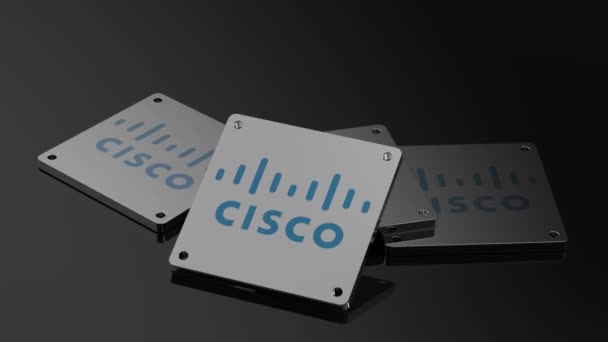 Cisco Λογότυπο Διεθνές Σήμα Κίνησης Και Κινούμενο Σύμβολο — Αρχείο Βίντεο