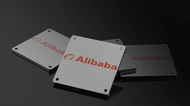 Логотип Alibaba Міжнародний Сигнал Високоякісна Ілюстративна Анімація — стокове відео