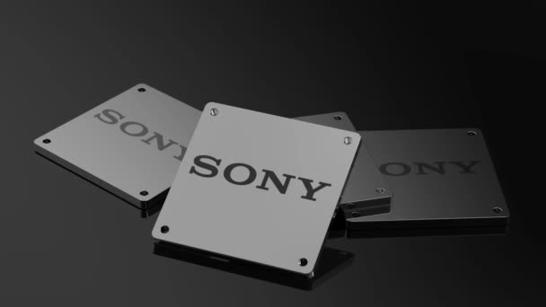 Logotipo Sony International Signal Animação Dinâmica Ilustrativa — Vídeo de Stock