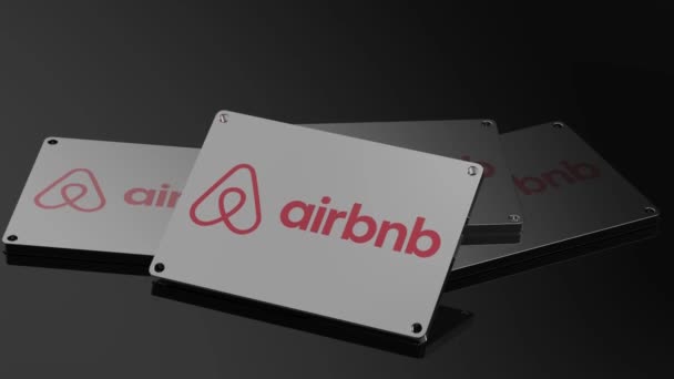 Λογότυπο Airbnb International Signal Dynamic Illustrative Animation — Αρχείο Βίντεο