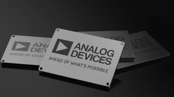 Логотип Analog Devices International Signal Moving Animated Symbol — стоковое видео