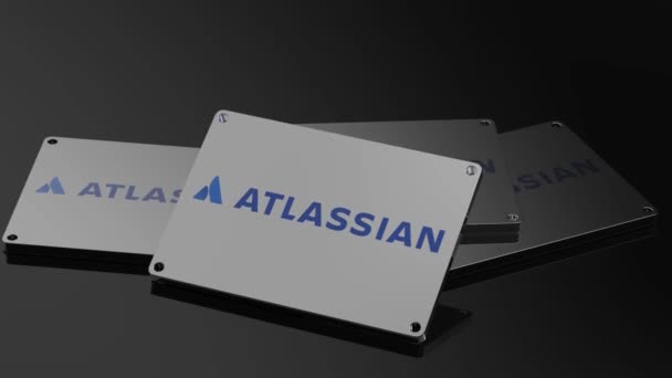 Atlassian Logo International Signal Opvallende Illustratieve Animatie — Stockvideo