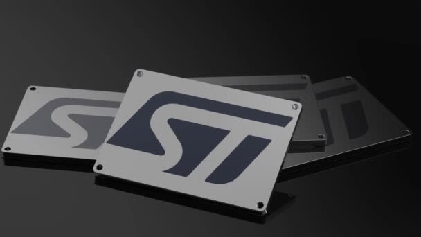 Stmicroelectronics Logosu Uluslararası Sinyal Dinamik Resimli Canlandırma — Stok video