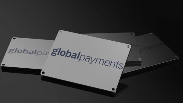 Логотип Глобальних Платежів Ілюстративна Анімація Захоплюючий Міжнародний Сигнал — стокове відео