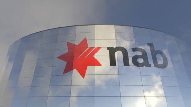 Ulusal Avustralya Bankası logosu Mavi İş Simgesi Teknoloji ve Büyümenin Büyüleyici Sembolü Büyüleyici Mavi İş ikonu Teknoloji ve büyümeyi sembolize ediyor.